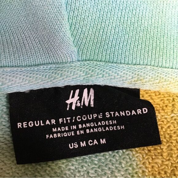 H&M Size Yellow/Green Tie Dye Hoodie Sweater - Picture 13 of 14